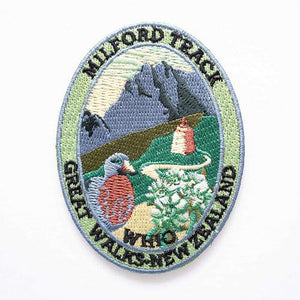 Milford Track Great Walk and Whio Duck Iron On Patch - ShopNZ