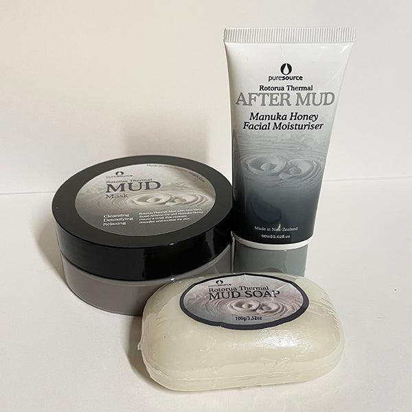 Rotorua Thermal Mud Skin Care Gift Set - Mask Moisturiser Soap