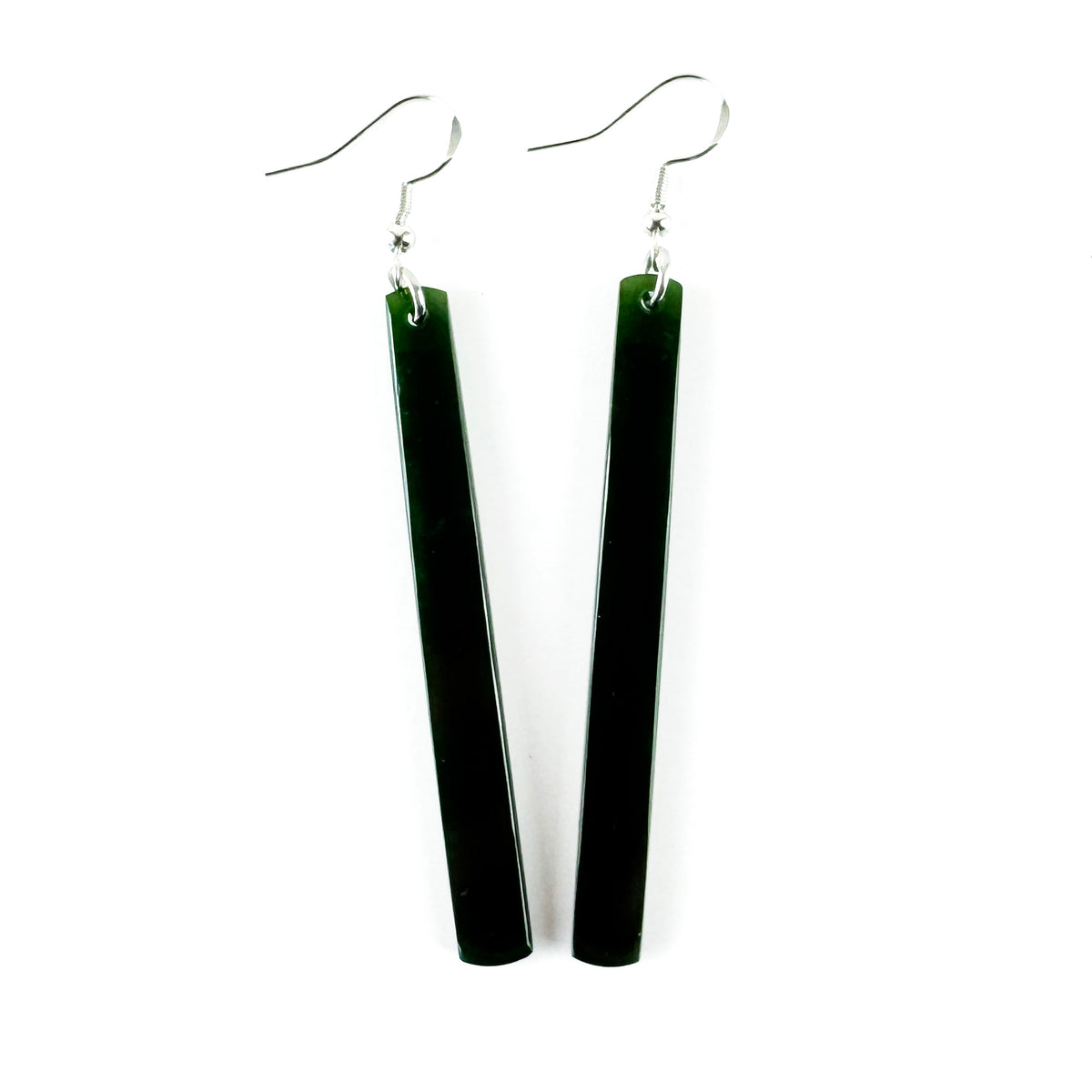 Ngai Tahu Pounamu 6.5cm Genuine Greenstone Stick Earrings