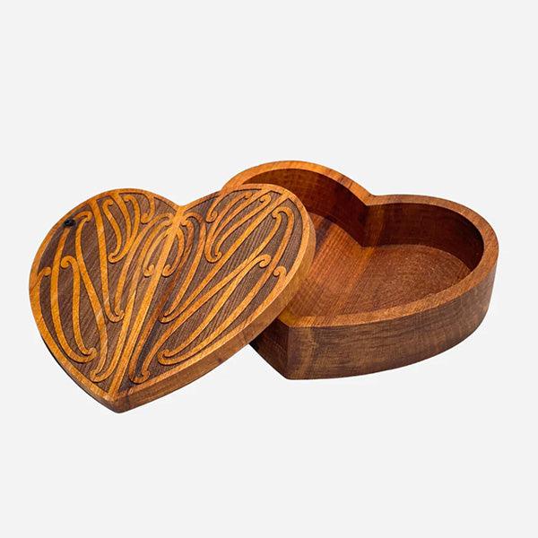 Rimu Maori Heart Shaped Ngakau Trinket or Jewellery Box