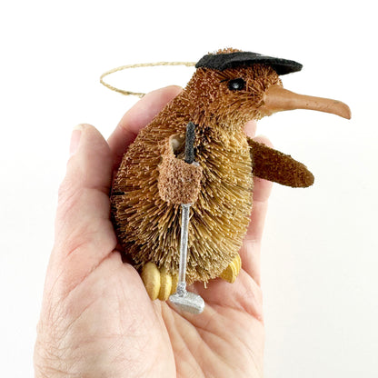 2026 Brush NZ Kiwi Bird Golfer Christmas Ornament