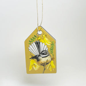 NZ Made Fantail Bird Eco Christmas Decoration