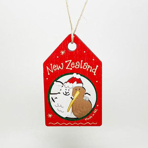 NZ Made Lamb and Kiwi Cutout Eco Christmas Ornament - ShopNZ