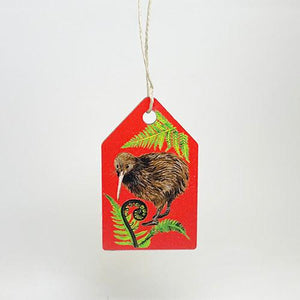 NZ Made Kiwi and Ferns Eco Christmas Ornament