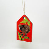 NZ Made Kiwi and Ferns Eco Christmas Ornament