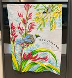 Gorgeous NZ Birds Tui Fantail Kowhai and Flax Teatowel - ShopNZ