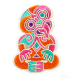 Colourful NZ Maori Tiki Iron On Patch