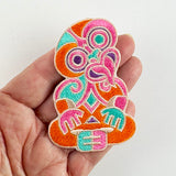 Colourful NZ Maori Tiki Iron On Patch