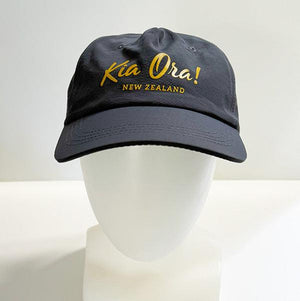 Grey New Zealand Cap with Bronze Kia Ora Print - ShopNZ