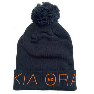 Navy New Zealand Kia Ora Beanie Hat - ShopNZ