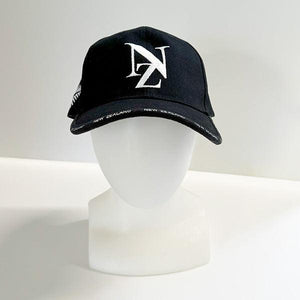 Black Cotton Drill Cap with NZ and Silver Fern Embroidery - ShopNZ
