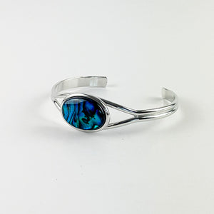 Pretty Paua Silver Bangle
