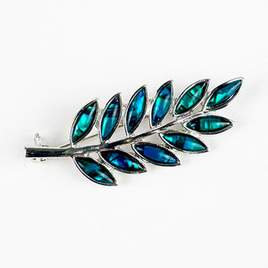 Gorgeous NZ Paua and Silver Fern Brooch