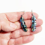 Pretty Paua Feather Earrings - ShopNZ