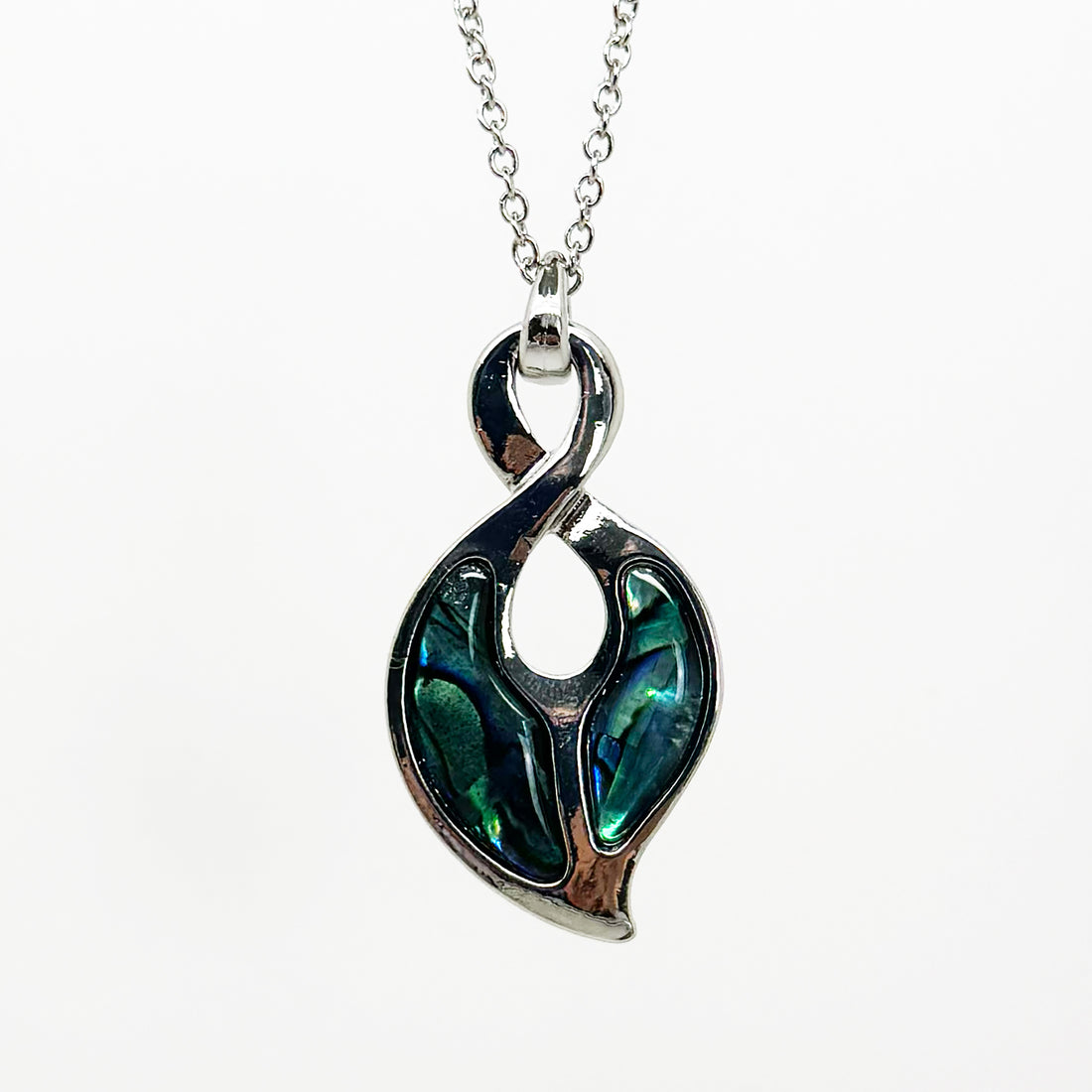 Affordable Silver and Paua Twist Necklace