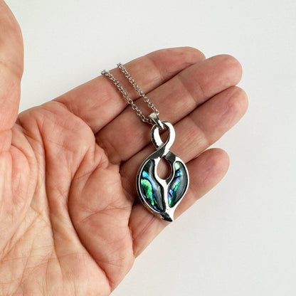 Affordable Silver and Paua Twist Necklace