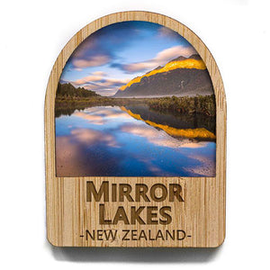 Mirror Lakes Milford NZ Fridge Magnet