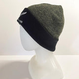 Olive Green and Black NZ Silver Fern Beanie Hat - ShopNZ