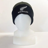 Olive Green and Black NZ Silver Fern Beanie Hat - ShopNZ