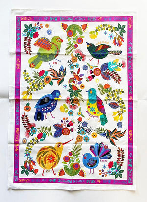 Pretty NZ Birds Tea Towel - ShopNZ