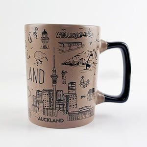 Stylish Brown NZ Souvenir 13oz Big Mug