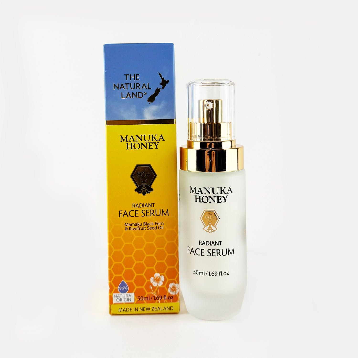 Natural Land Manuka Honey Radiant Face Serum - with Mamaku Black Fern and Kiwifruit Seed Oil