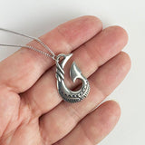 Pewter NZ Maori Fish Hook Necklace