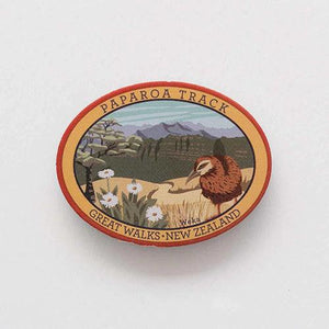 Paparoa Track Great Walks NZ and Weka Pinback Badge - ShopNZ