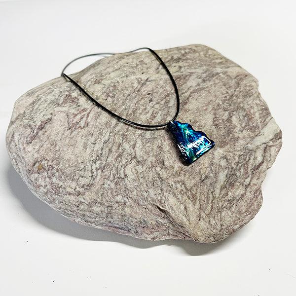 Affordable Paua Freeform Necklace on Cord with Clasp