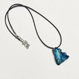 Affordable Paua Freeform Necklace on Cord with Clasp