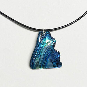 Affordable Paua Freeform Necklace on Cord with Clasp - ShopNZ