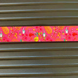 Bright Pink NZ Birds and Flowers Luggage Strap
