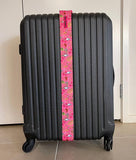 Bright Pink NZ Birds and Flowers Luggage Strap
