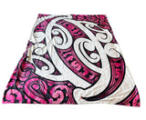 Hot Pink Maori Baby Cot or Buggy Blanket