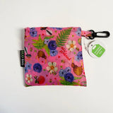 Pink Kiwi Fantail Flowers Ferns Shopping Bag Easy To Fold - ShopNZ