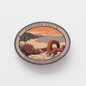 NZ Rakiura Great Walk and Tokoeka Kiwi Bird Pinback Badge