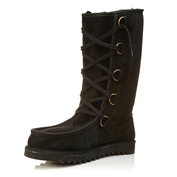 NZ Sheepskin High-calf Lace-up Boots