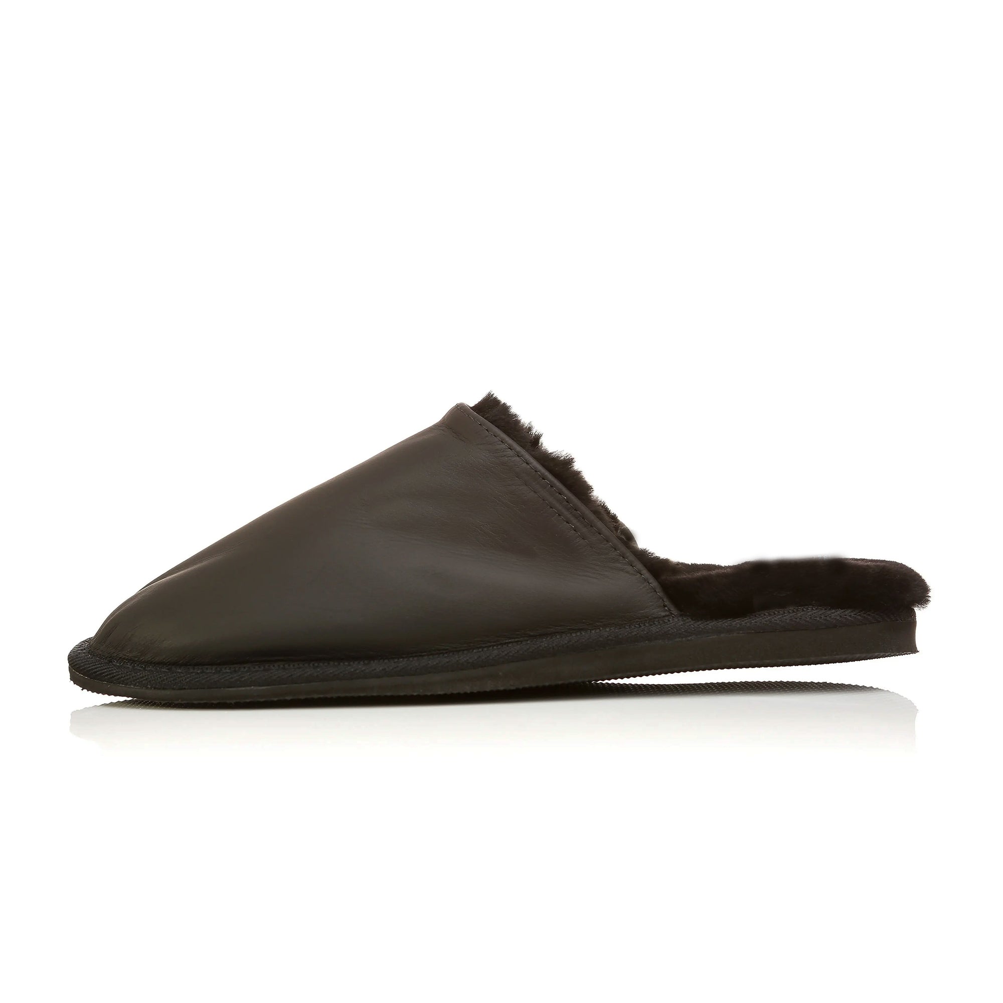 New Zealand Leather Slipper Scuffs with Sheepskin Lining