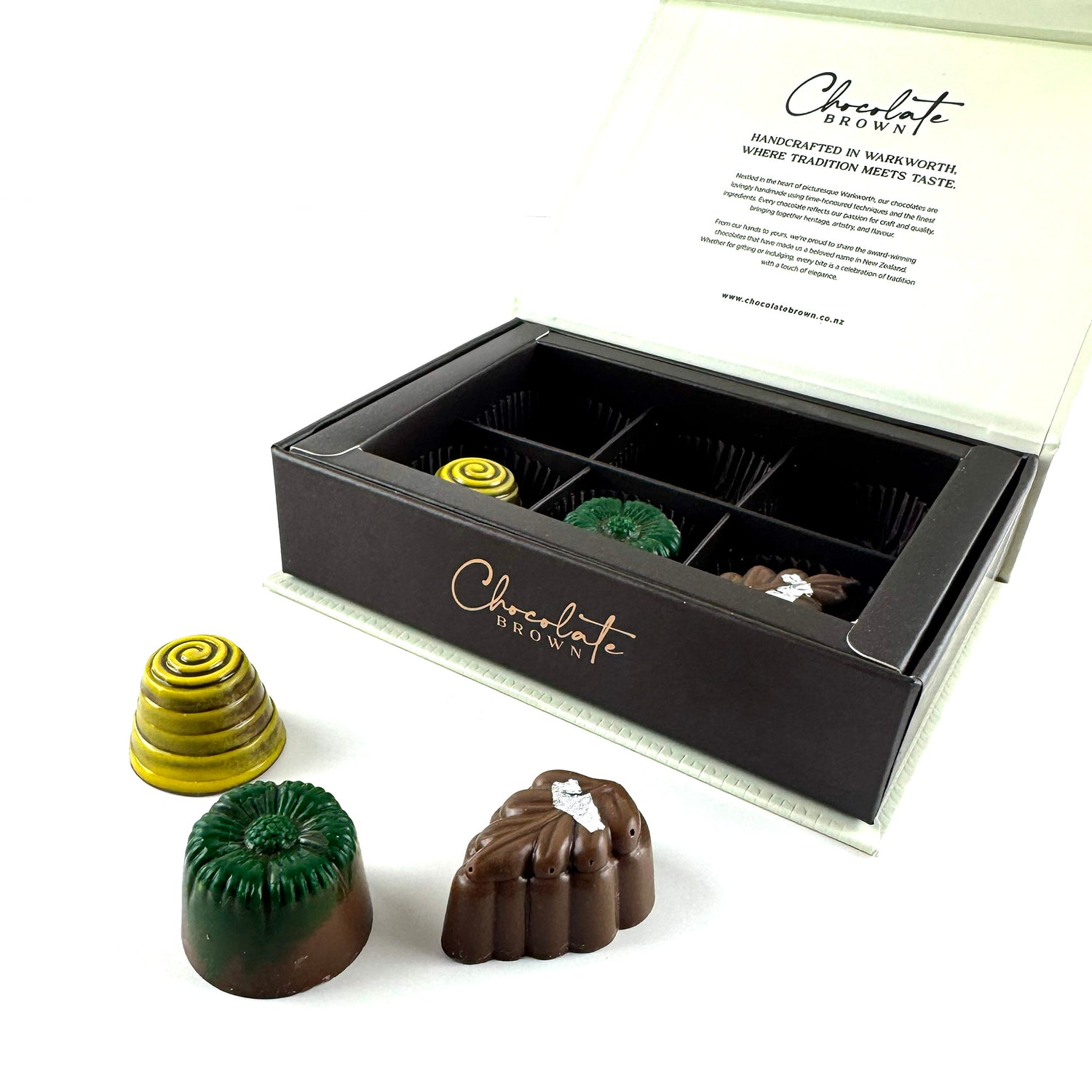 Exquisite Boxed Flavours of NZ Chocolates -Manuka Honey Kiwifruit Feijoa