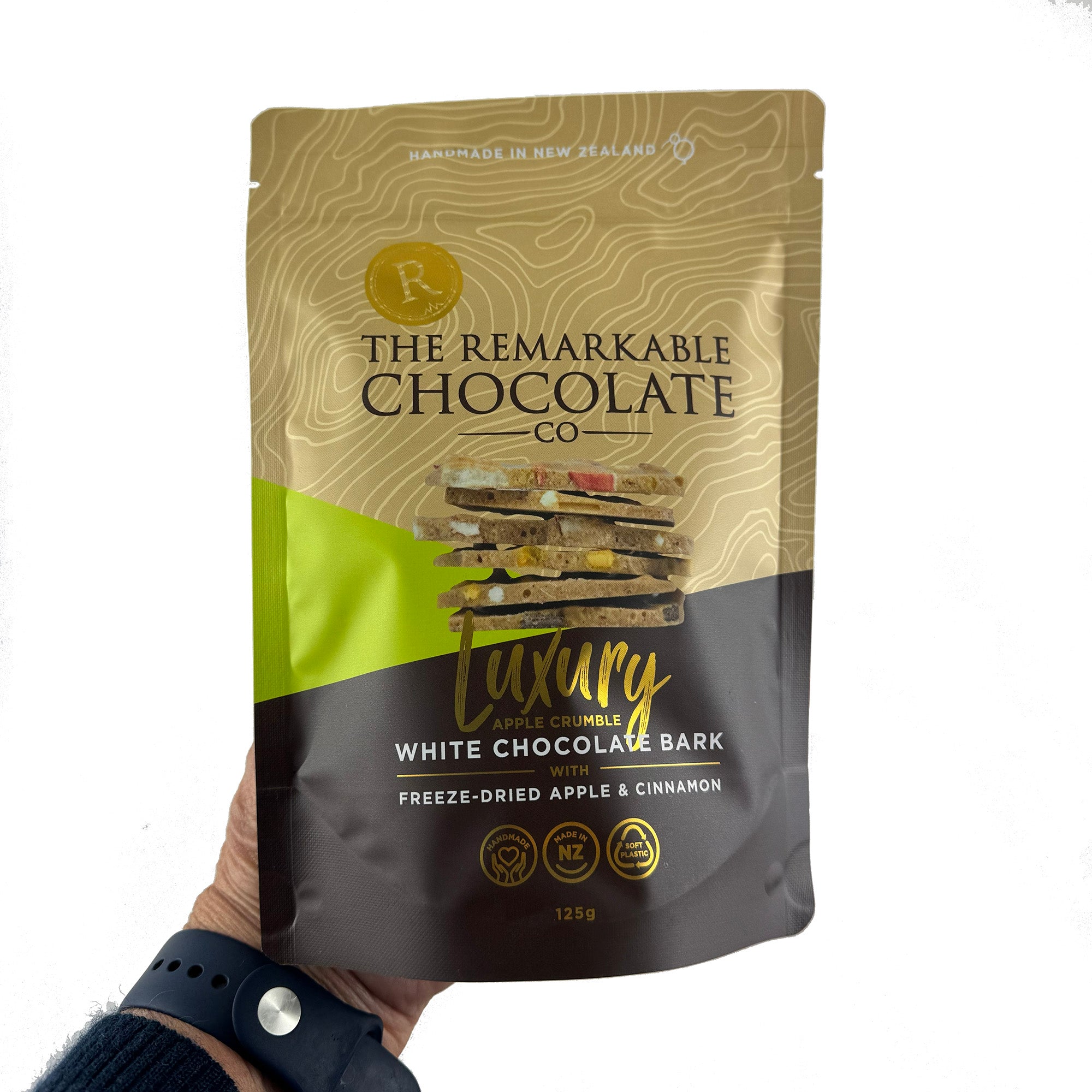 The Remarkable Chocolate Co Apple Crumble White Chocolate Bark