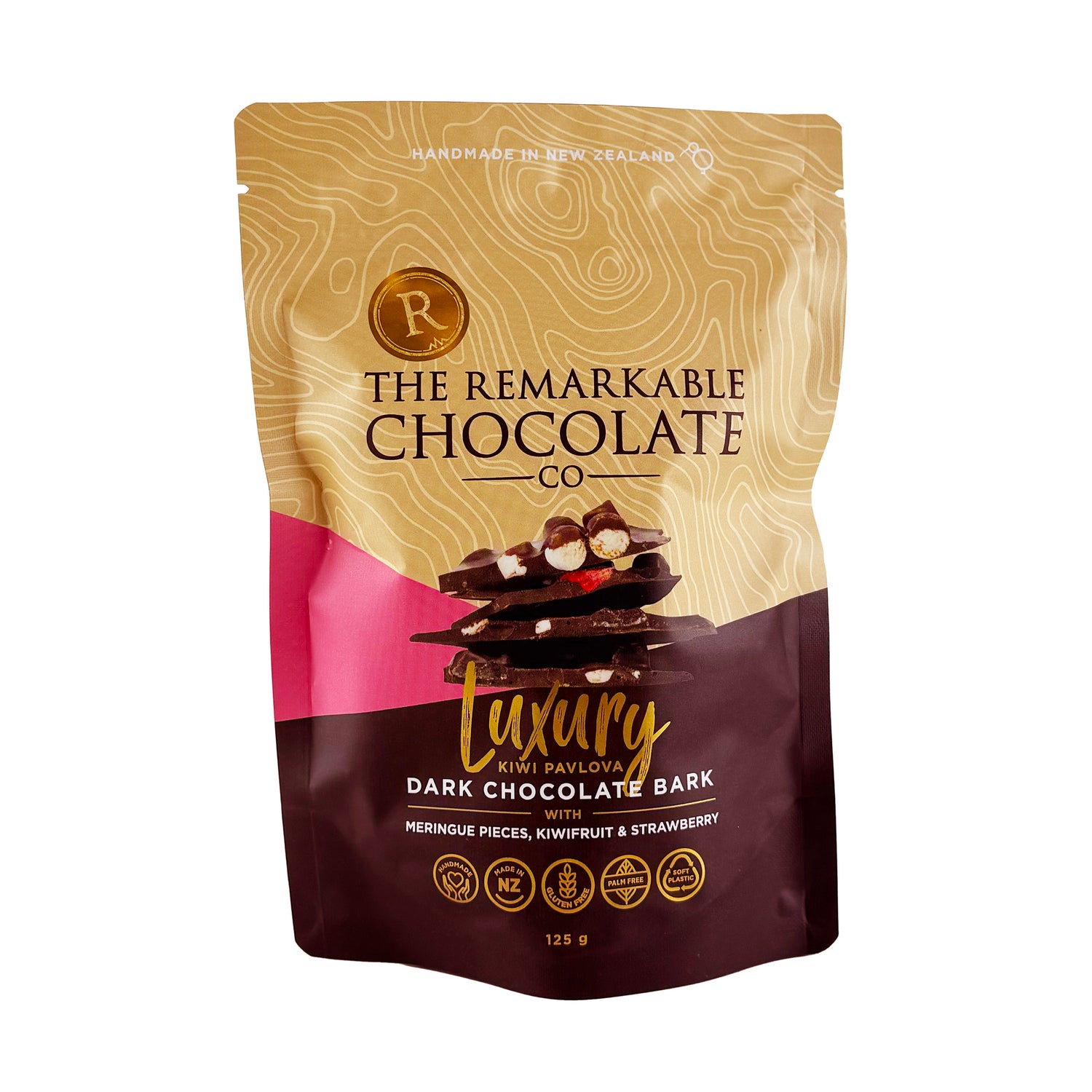 The Remarkable Chocolate Co Luxury Kiwi Pavlova Dark Chocolate Bark