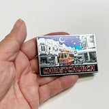 Christchurch NZ Tram Foil Fridge Magnet