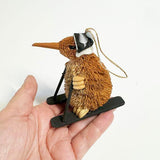 Cute Brush Kiwi Skier Christmas Ornament - ShopNZ