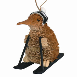 Cute Brush Kiwi Skier Christmas Ornament - ShopNZ