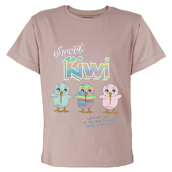 Super Cute Kiwi Kids Club T-shirt in Rose Pink