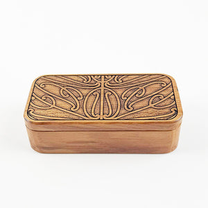 Gorgeous Maori Kowhaiwhai Engraved Rectangular Box