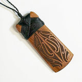 Exquisite NZ Maori Made Native Timber Toki Necklace - ShopNZ