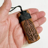 Exquisite NZ Maori Made Native Timber Toki Necklace