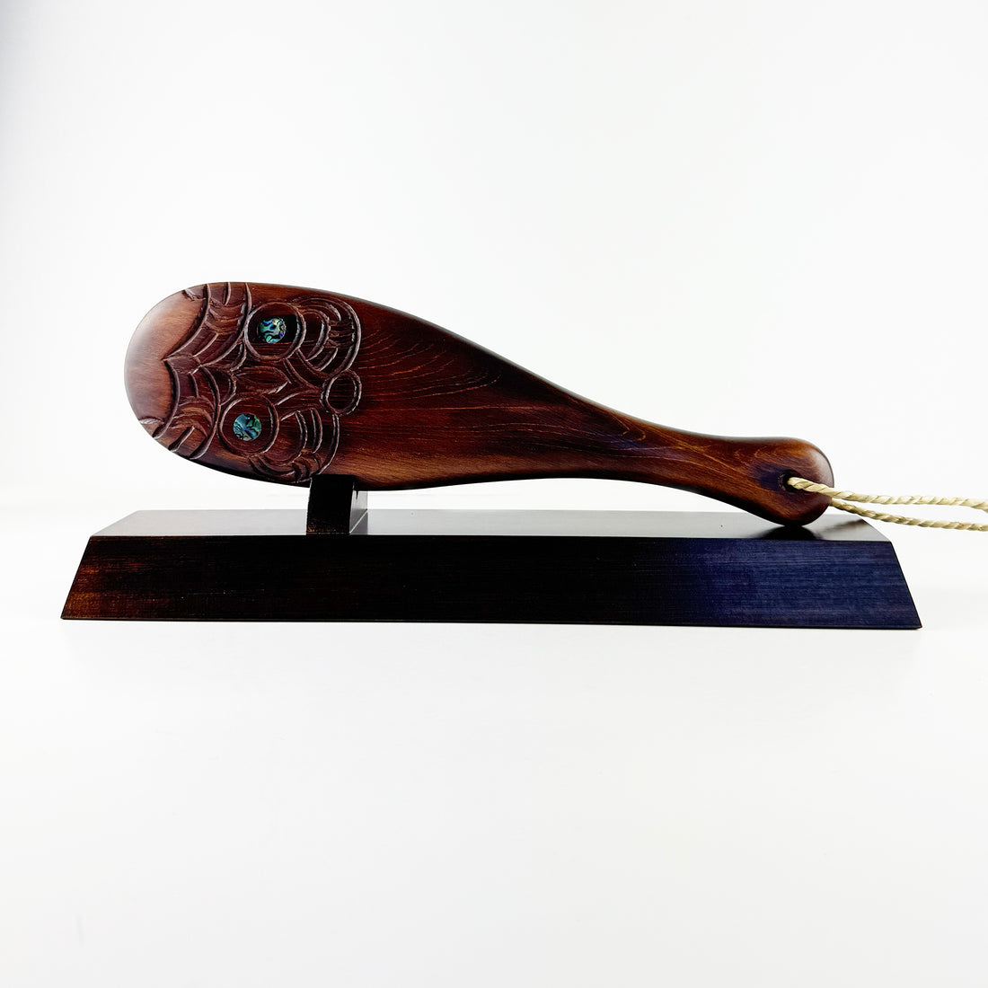 Carved Maori Patu on Stand