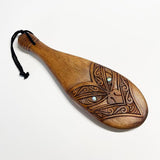 Mahogany Maori Patu with Stylised Wheku Face Carving